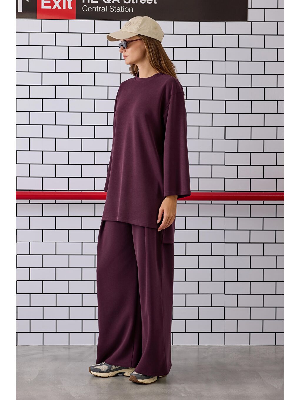 Modal Basic Uzun Sweat Bordo-2