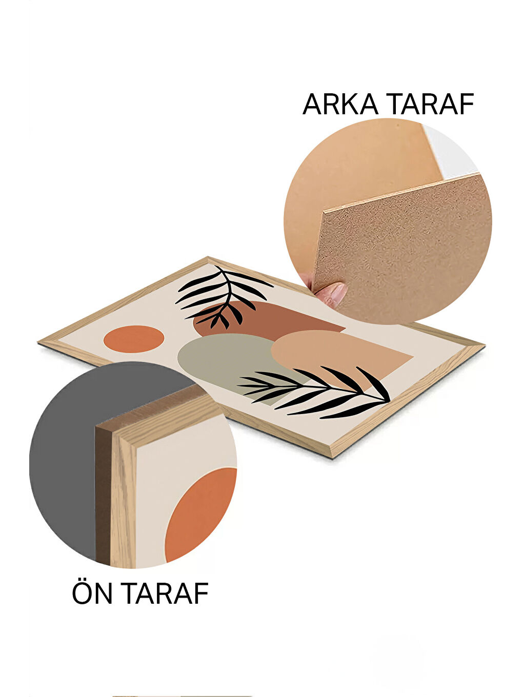 Beyaz 3 Parça Ahşap Çerçeve Görünümlü Mdf Tablo Seti - ERSYCRVSZ3SET26 - 15 x 20-1