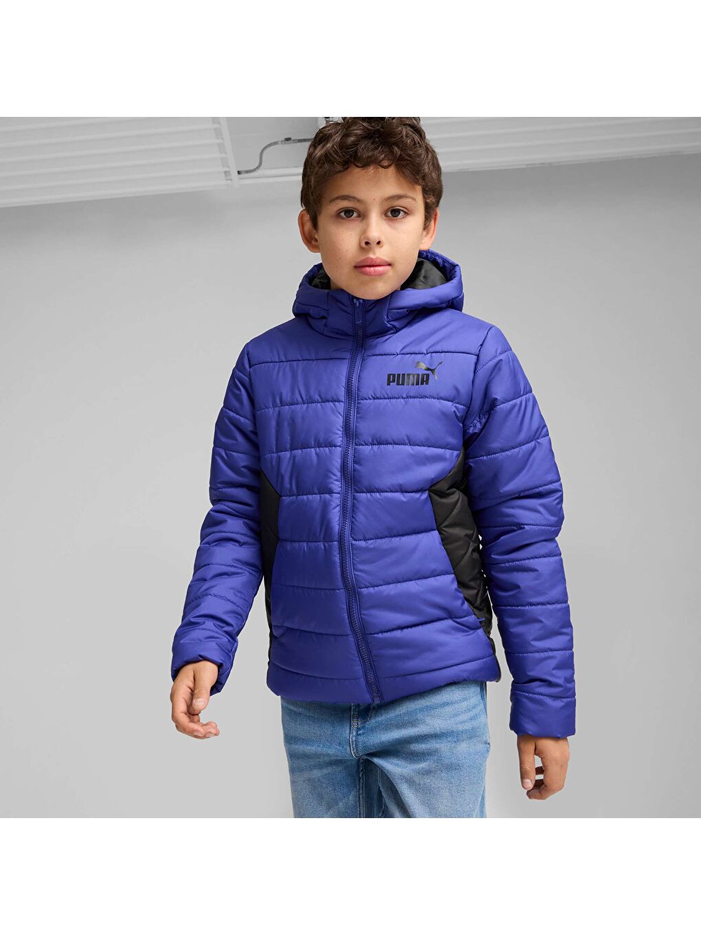 Mor ESSENTIALS Genç Çocuk Şişme Mont-4