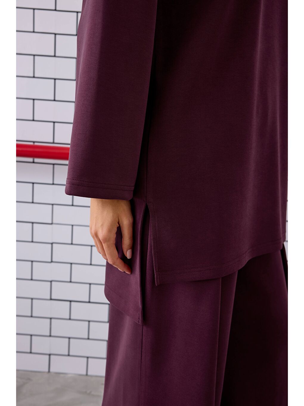 Modal Basic Uzun Sweat Bordo-4