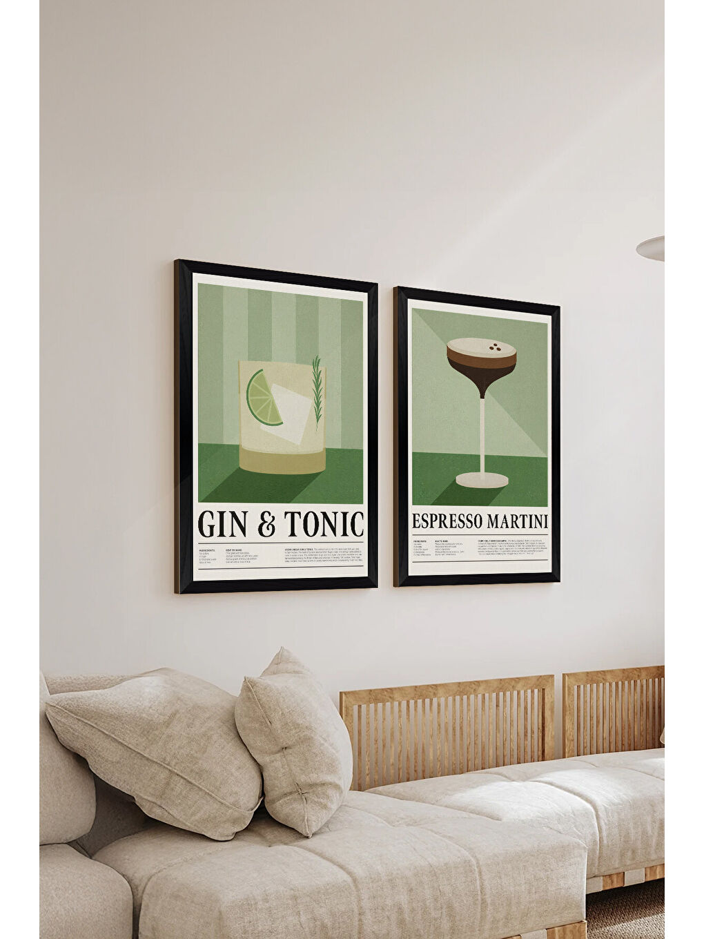 Beyaz 2 Parça Ahşap Çerçeve Görünümlü Mdf Tablo Seti 20x30 Cm - Model 13 - ERSY2MDFMODEL13-2030-1