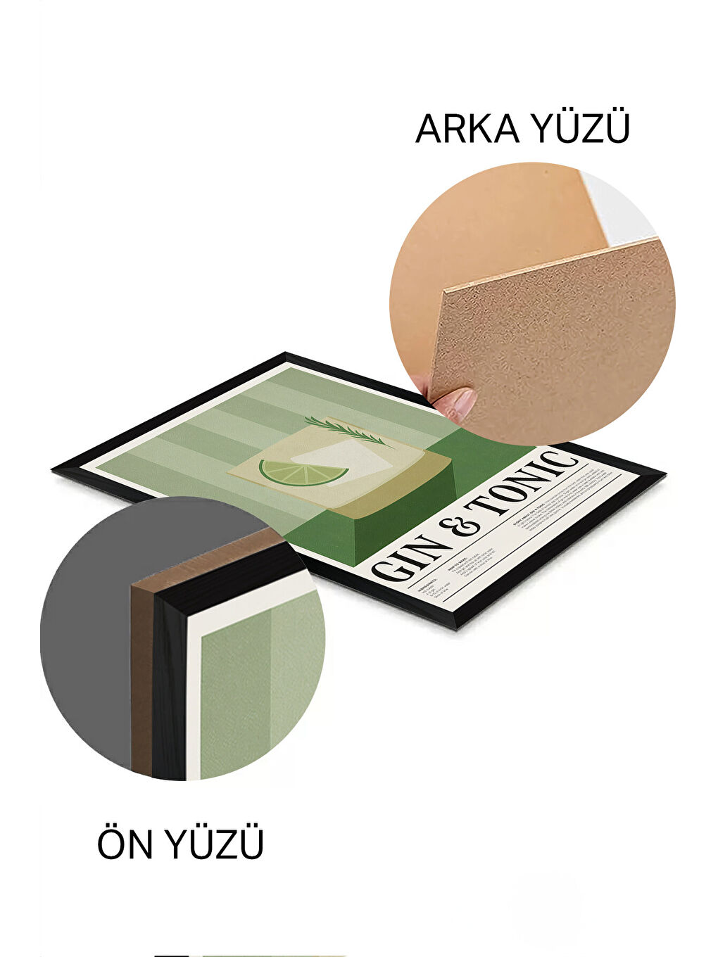 Beyaz 2 Parça Ahşap Çerçeve Görünümlü Mdf Tablo Seti 20x30 Cm - Model 13 - ERSY2MDFMODEL13-2030-2