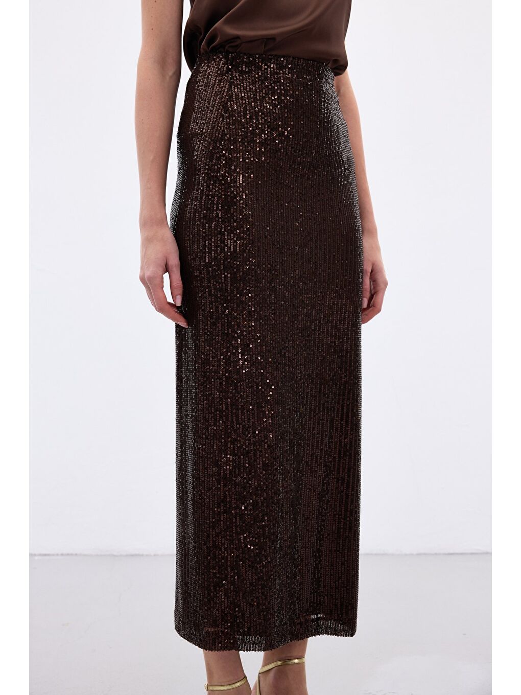 Kahverengi Karolin Midi Etek - Kahve-5