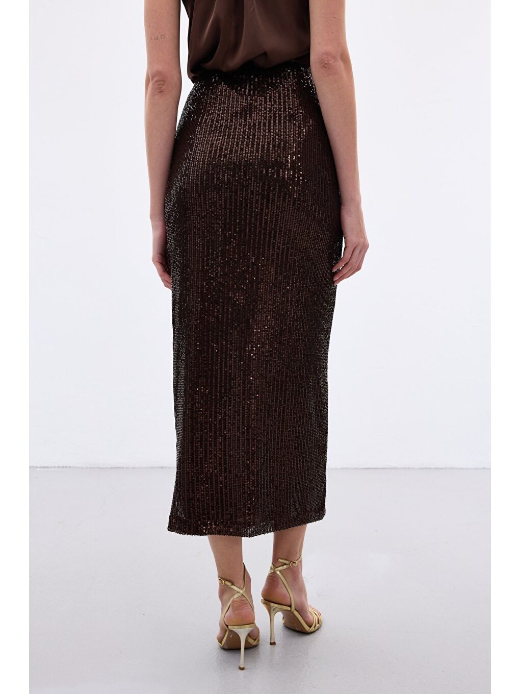 Kahverengi Karolin Midi Etek - Kahve-6