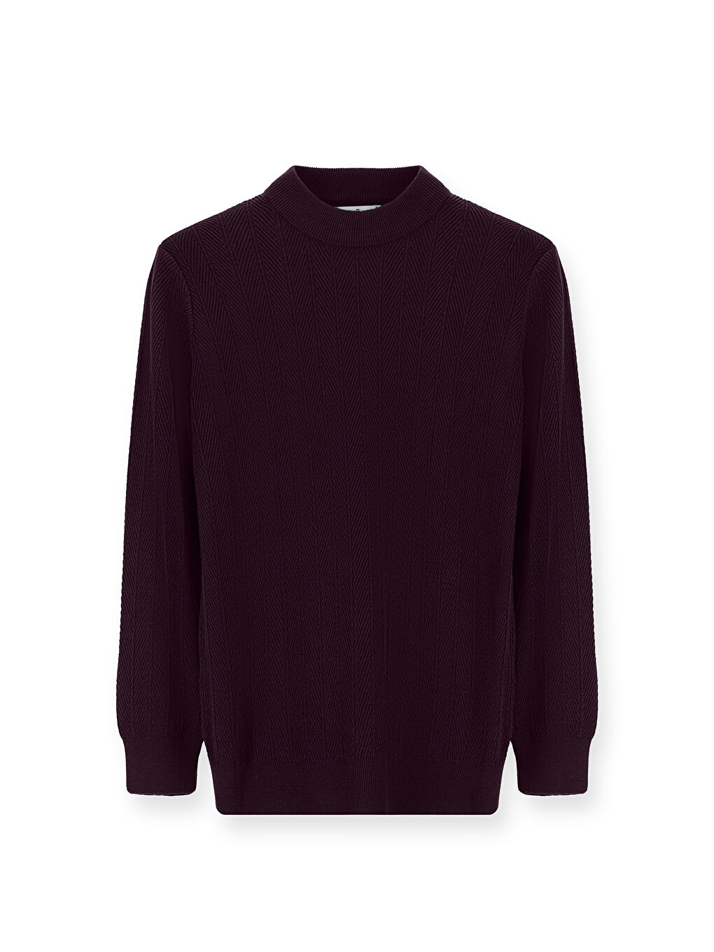 Mürdüm Bato Yaka Slim Fit Dar Kesim Desenli Pamuklu Triko Büyük Beden Kazak