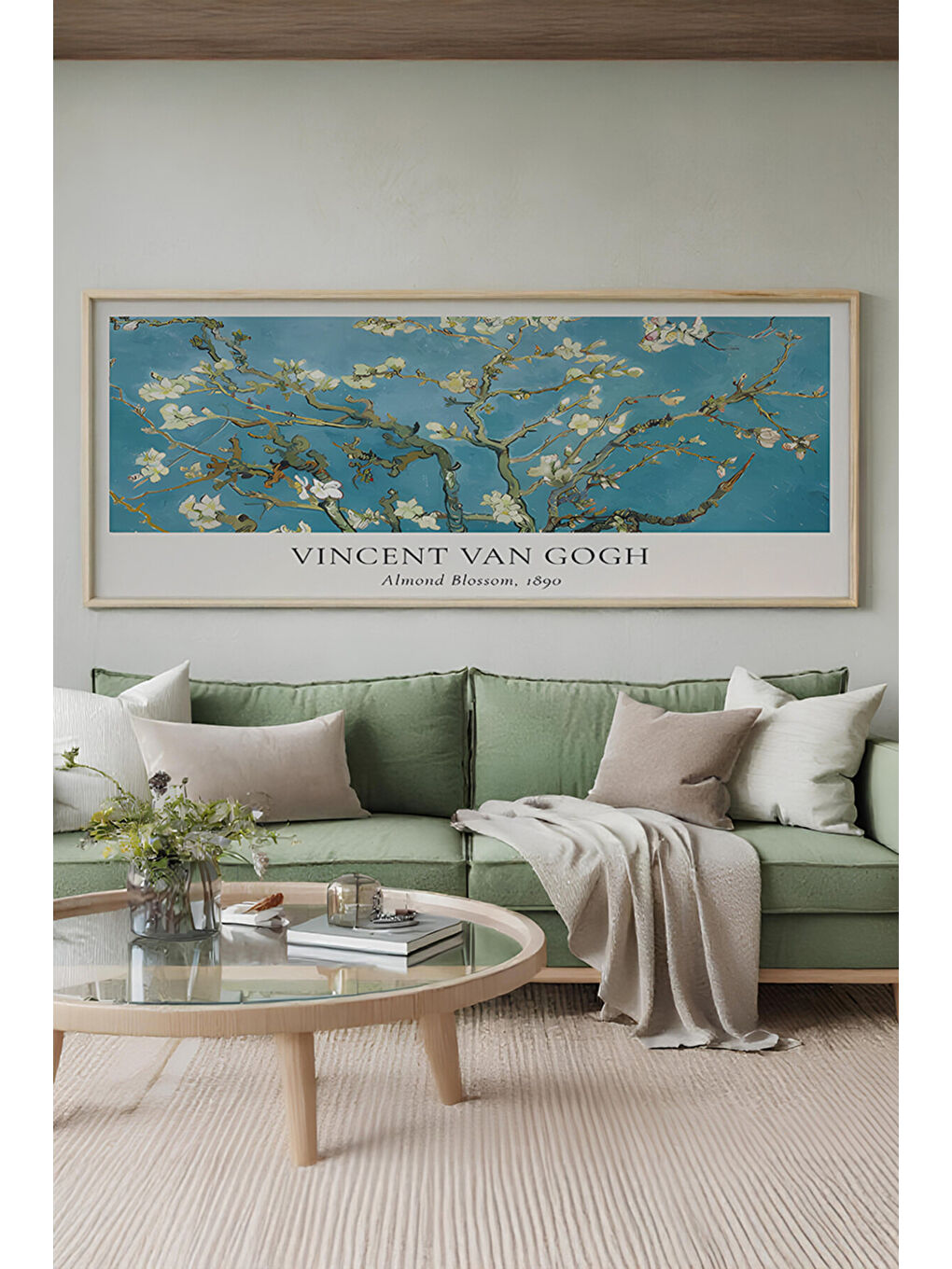 Beyaz Tek Parça Gerçek Ham Ahşap Yatay Panorama Çerçeveli Tablo - Model 31 - 50 x 120-1