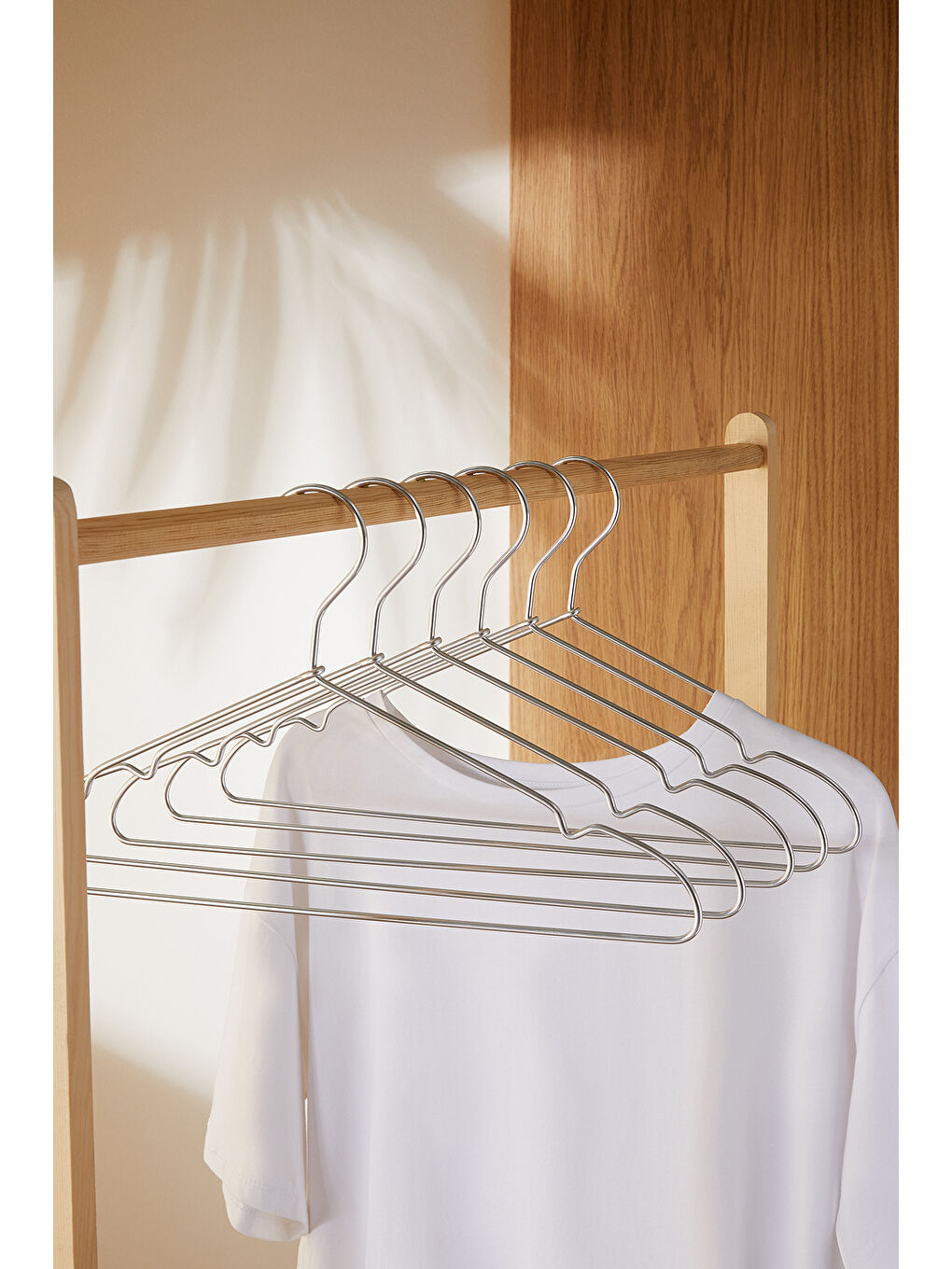 Gri 12'li Gümüş Renk Metal Giysi Askısı 22 x 41 x 0.4 cm-2