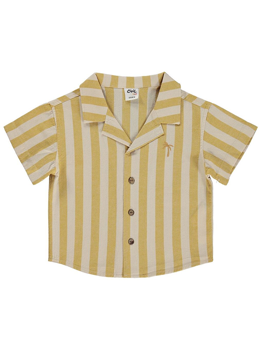 Sarı Baby Çizgili 6-18 Ay Gömlek - Hardal