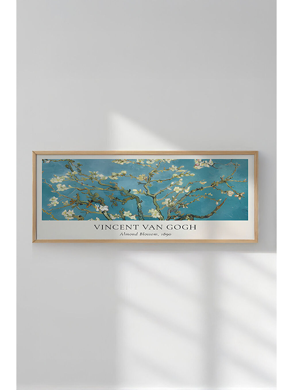 Beyaz Tek Parça Gerçek Ham Ahşap Yatay Panorama Çerçeveli Tablo - Model 31 - 50 x 120-2