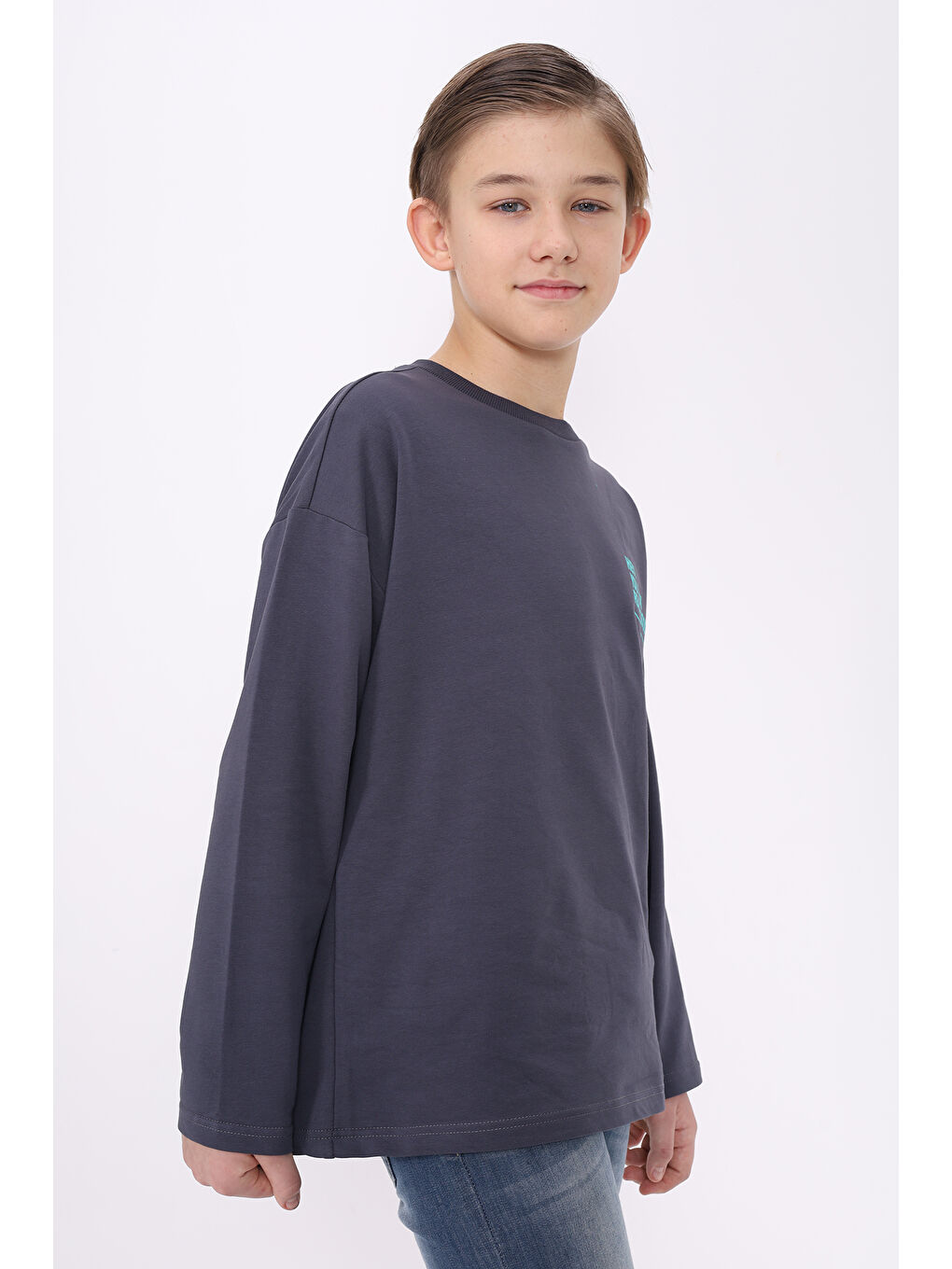 Antrasit Erkek Çocuk Baskılı Sweatshirt-2