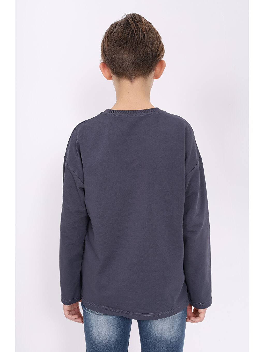 Antrasit Erkek Çocuk Baskılı Sweatshirt-3