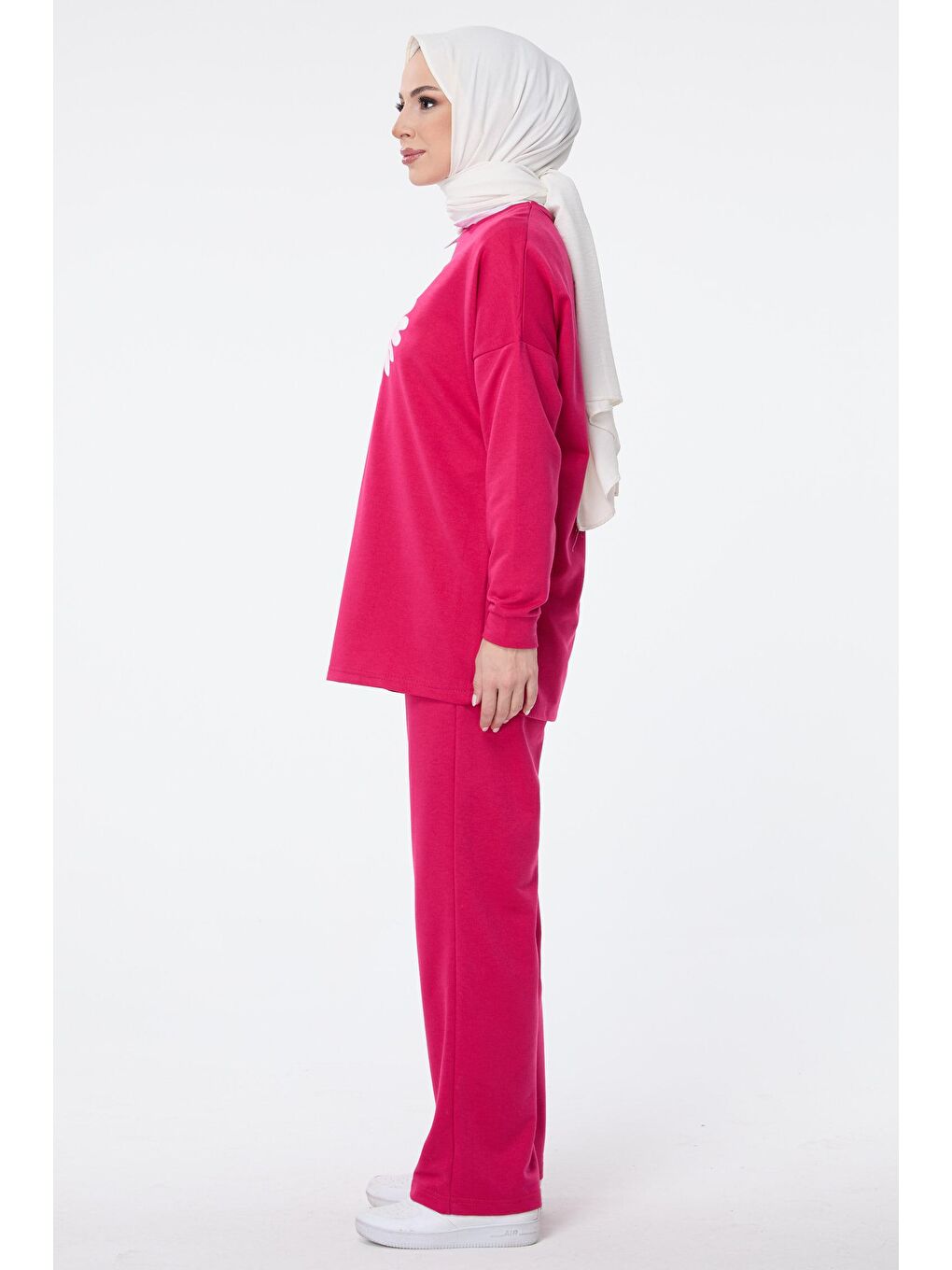 Bisiklet Yaka Kadın Fuşya Eşofman Takımı - 13061-2