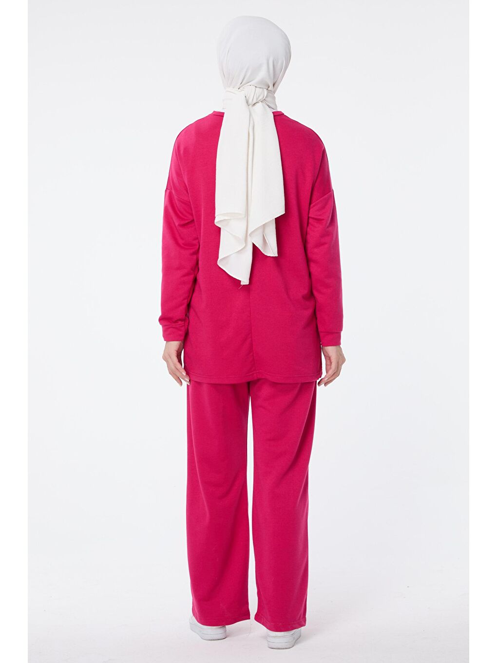 Bisiklet Yaka Kadın Fuşya Eşofman Takımı - 13061-4