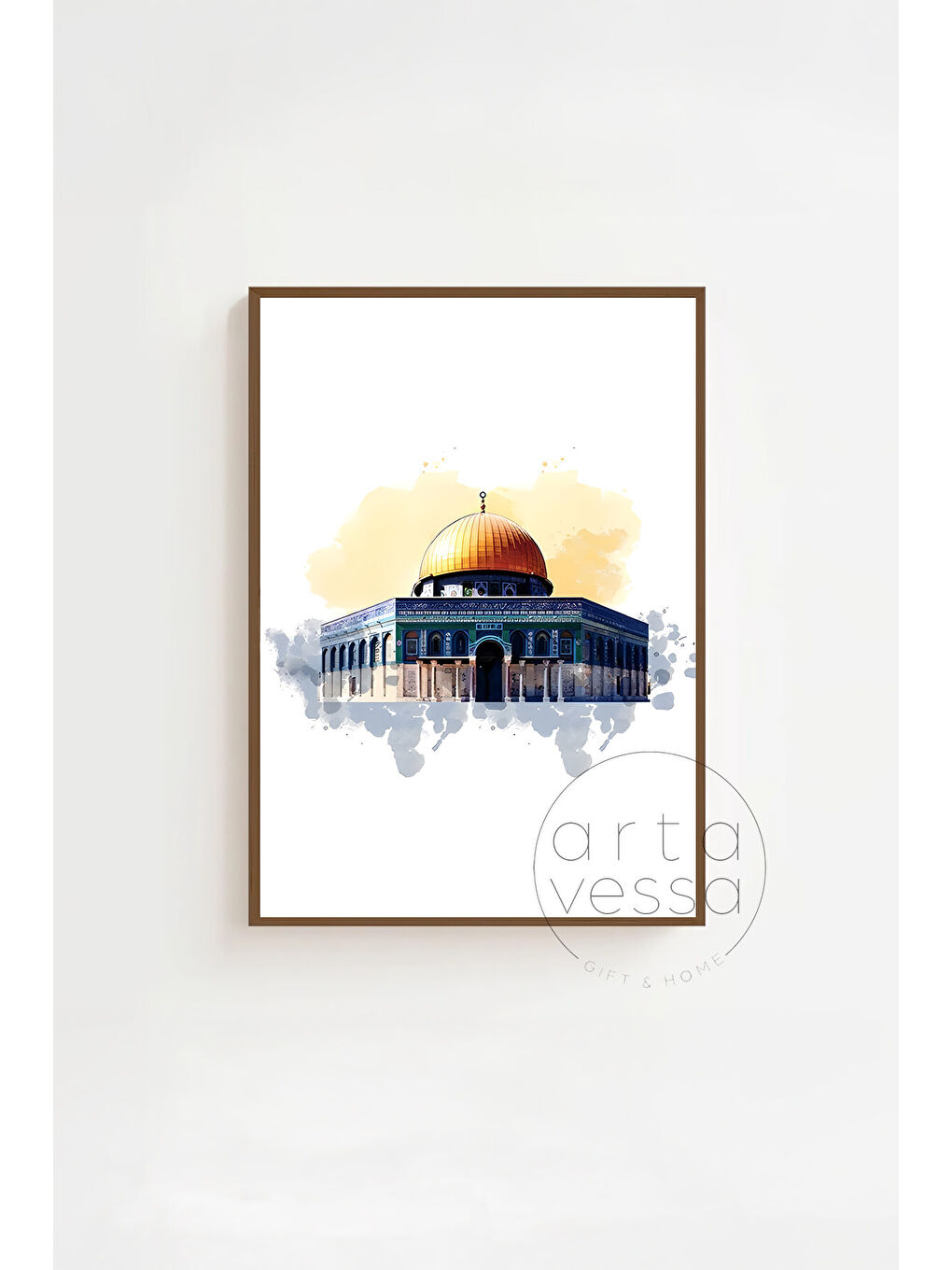 Beyaz 3 Parça Kahverengi Gerçek Ahşap Çerçeveli Tablo Seti - Model 15 - ERSY3KHVCRV15-3348-1