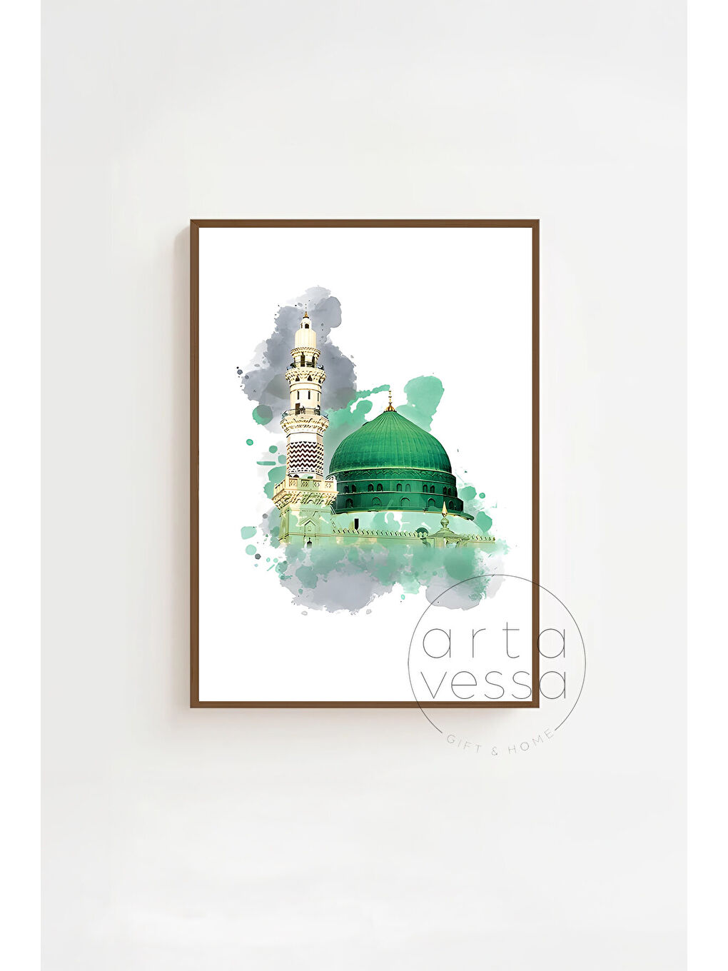 Beyaz 3 Parça Kahverengi Gerçek Ahşap Çerçeveli Tablo Seti - Model 15 - ERSY3KHVCRV15-3348-2