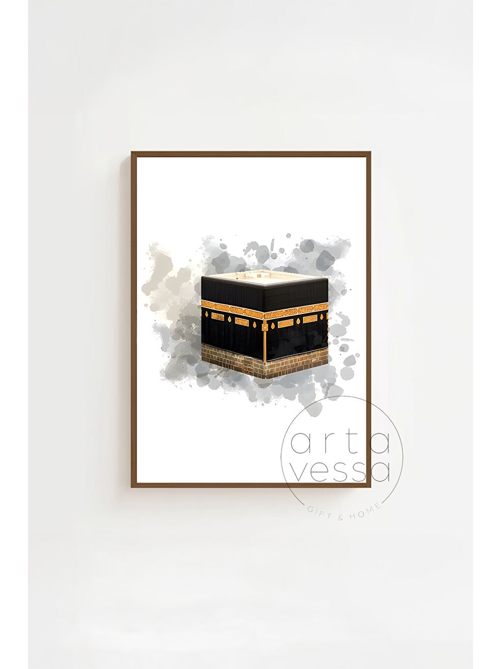 Beyaz 3 Parça Kahverengi Gerçek Ahşap Çerçeveli Tablo Seti - Model 15 - ERSY3KHVCRV15-3348-3