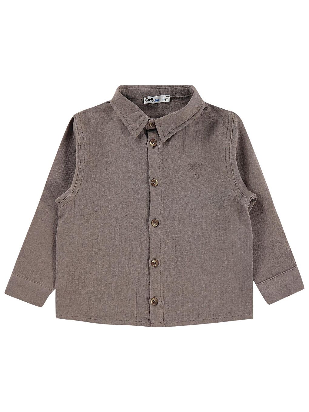 Boys Erkek Çocuk Uzun Kol Basic 2-5 Yaş Gömlek - Kahverengi