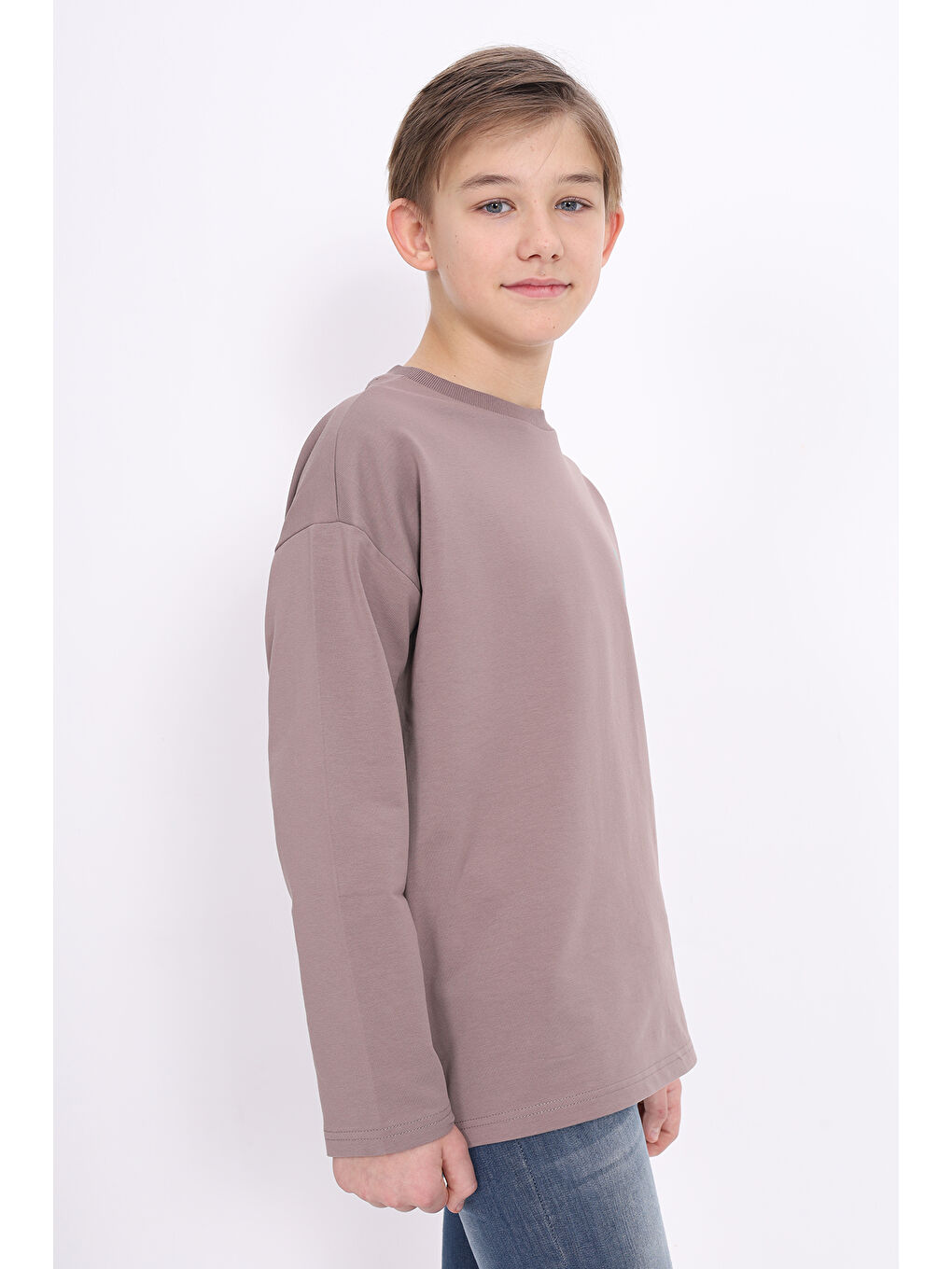 Kahverengi Erkek Çocuk Baskılı Sweatshirt-2