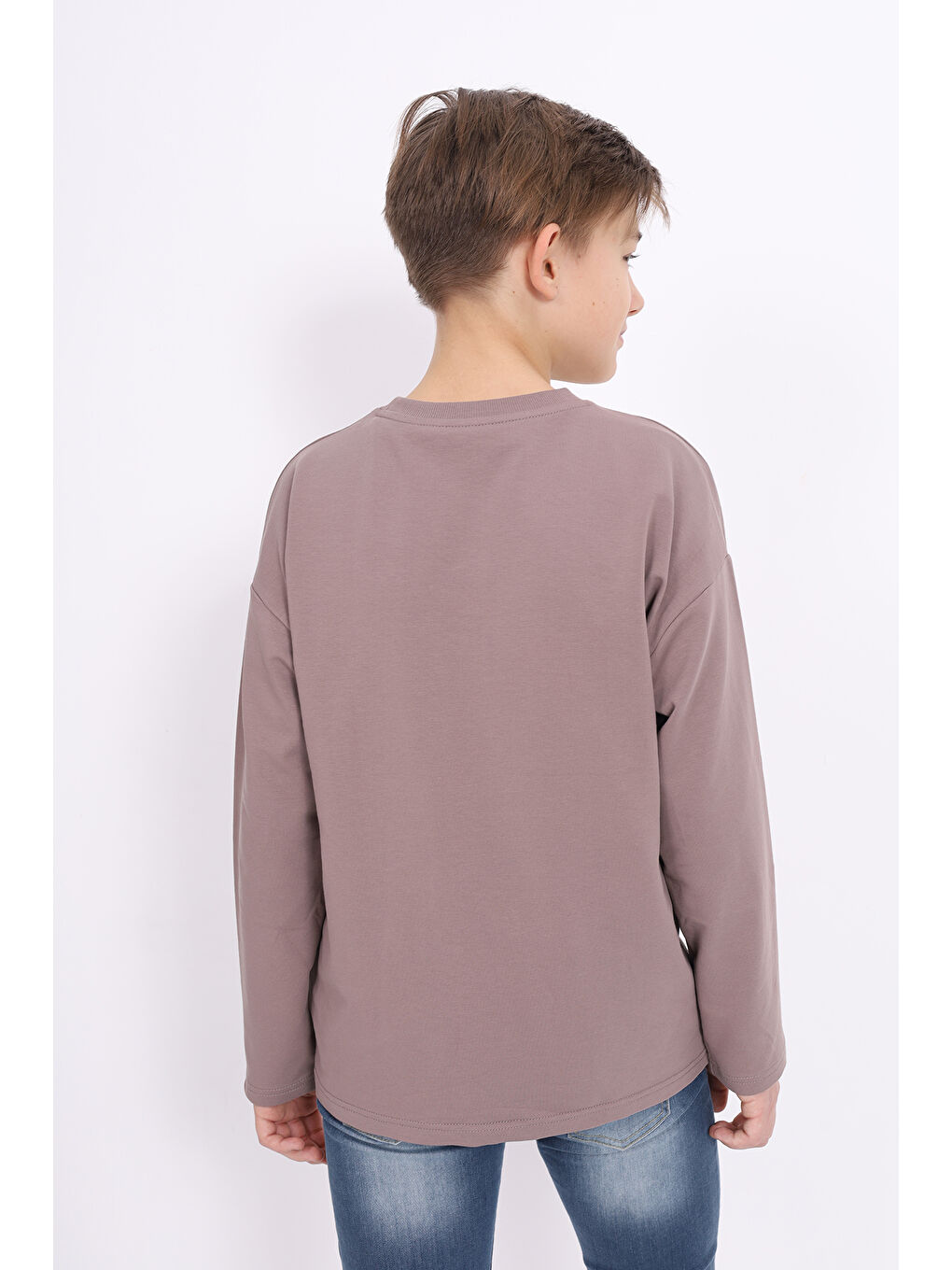 Kahverengi Erkek Çocuk Baskılı Sweatshirt-3