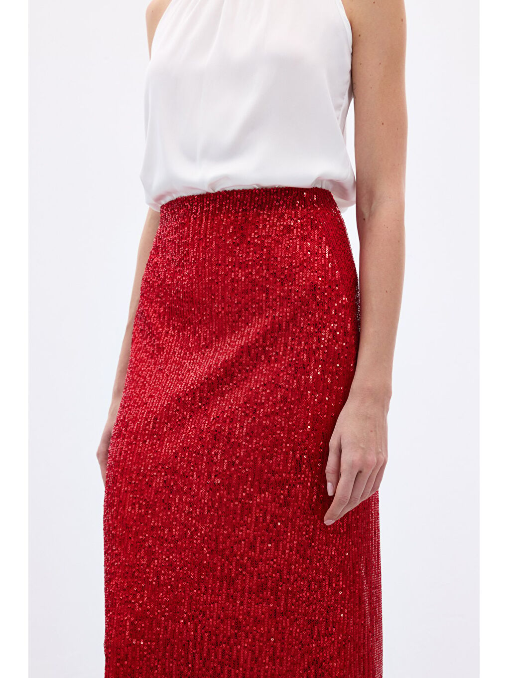 Karolin Midi Etek - Kırmızı-5