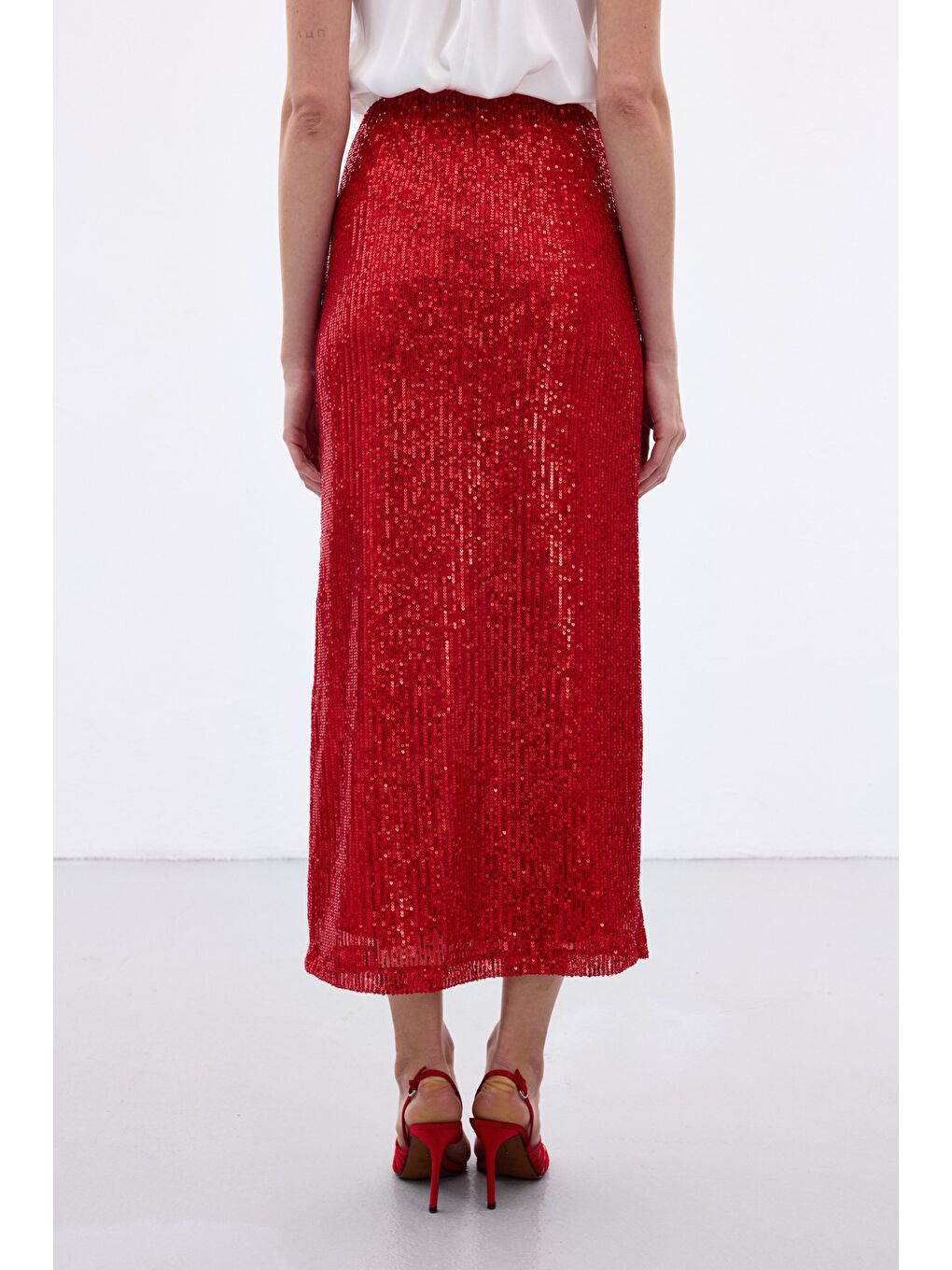 Karolin Midi Etek - Kırmızı-6