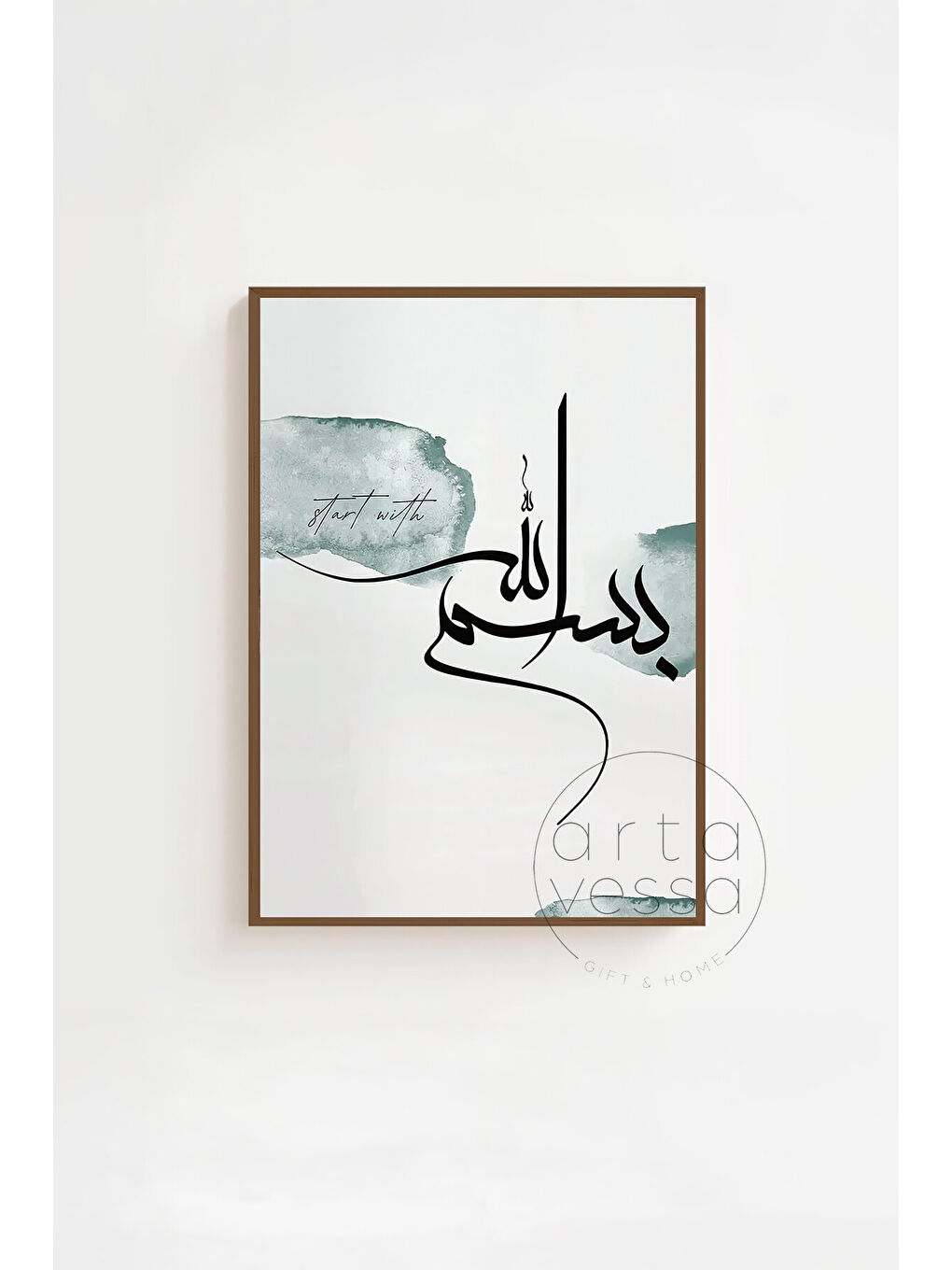 Beyaz 3 Parça Kahverengi Gerçek Ahşap Çerçeveli Tablo Seti - Model 27 - ERSY3KHVCRV27-3348-1