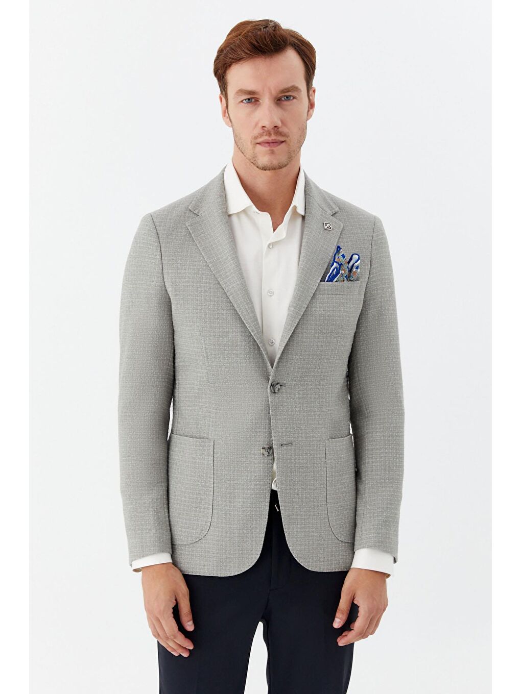 Yeşil Mono Yaka Keten Karışımlı Blazer Erkek Ceket – 6 Drop