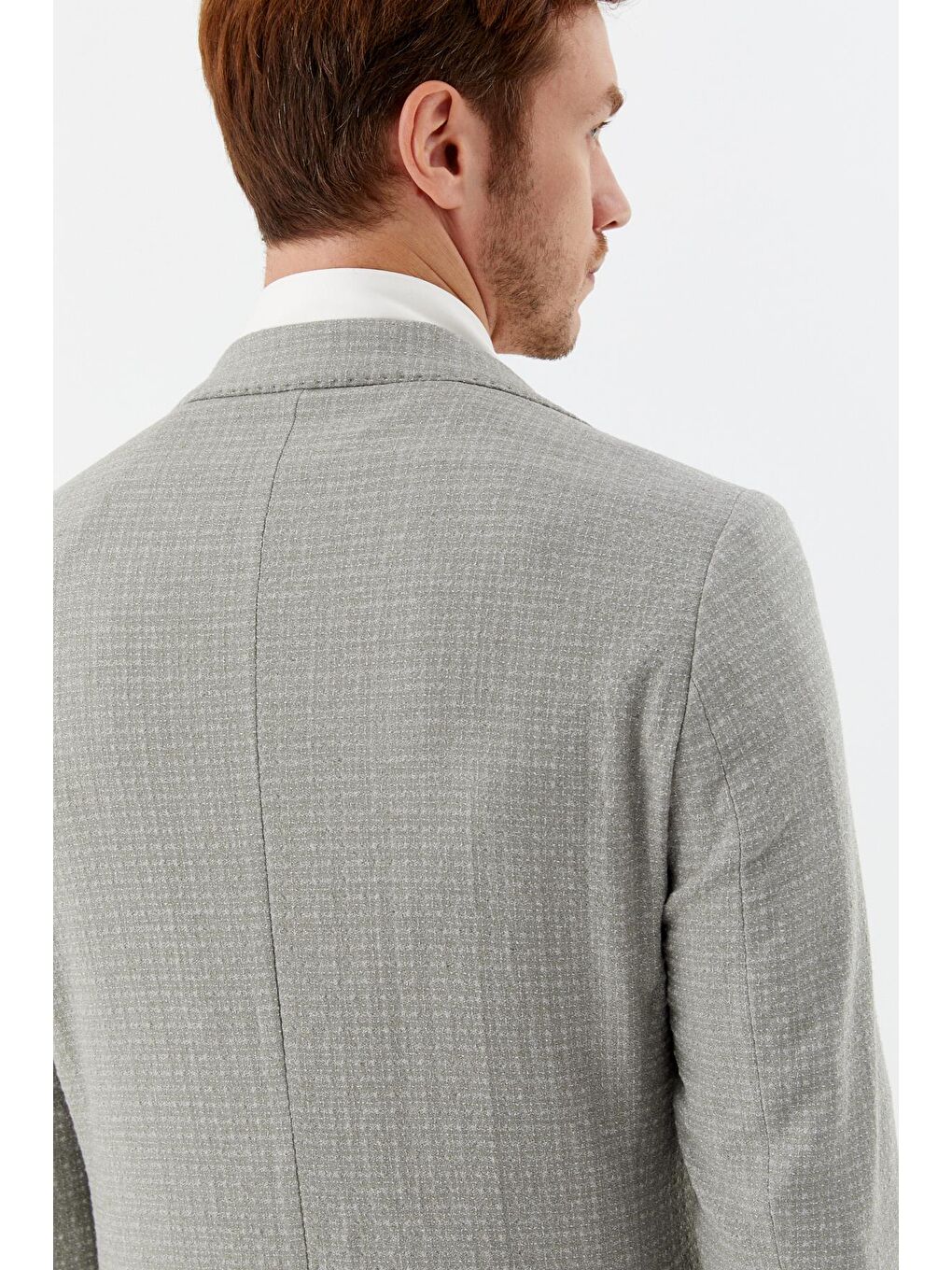 Yeşil Mono Yaka Keten Karışımlı Blazer Erkek Ceket – 6 Drop-5