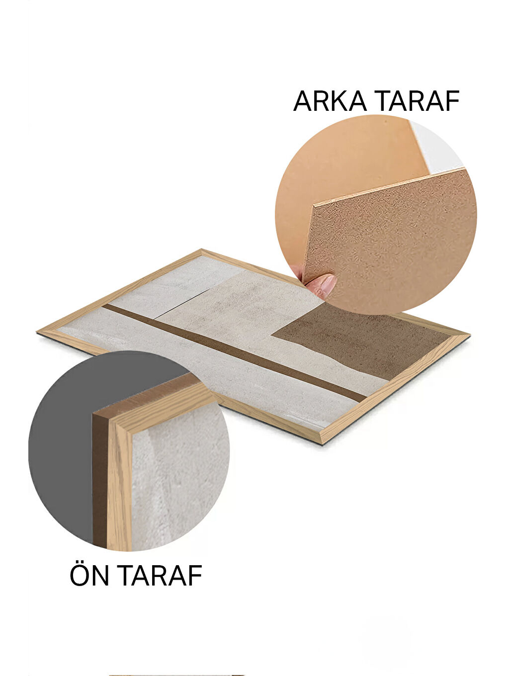 Beyaz 3 Parça Ahşap Çerçeve Görünümlü Mdf Tablo Seti - ERSYCRVSZ3SET2 - 20 x 30-1