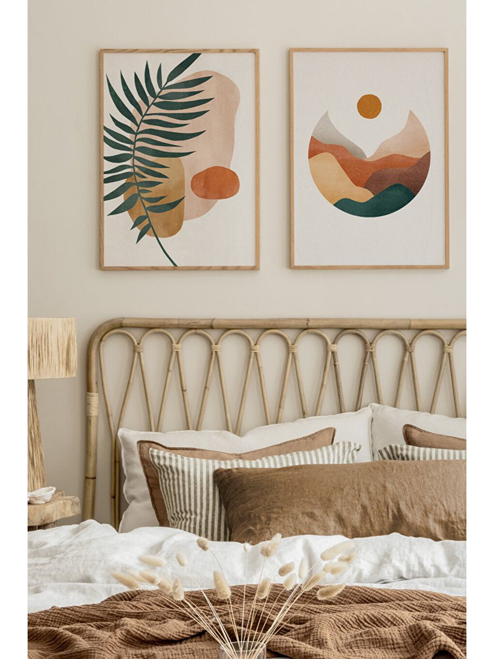 Beyaz 2 Parça Ahşap Çerçeve Görünümlü Mdf Tablo Seti 20x30 Cm - Model 11 - ERSY2MDFMODEL11-2030