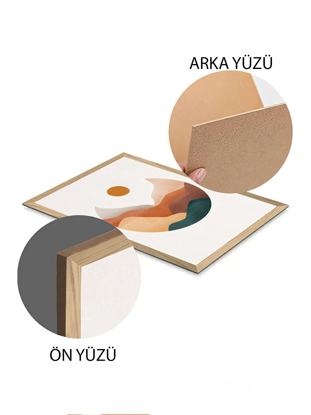 Beyaz 2 Parça Ahşap Çerçeve Görünümlü Mdf Tablo Seti 20x30 Cm - Model 11 - ERSY2MDFMODEL11-2030-2