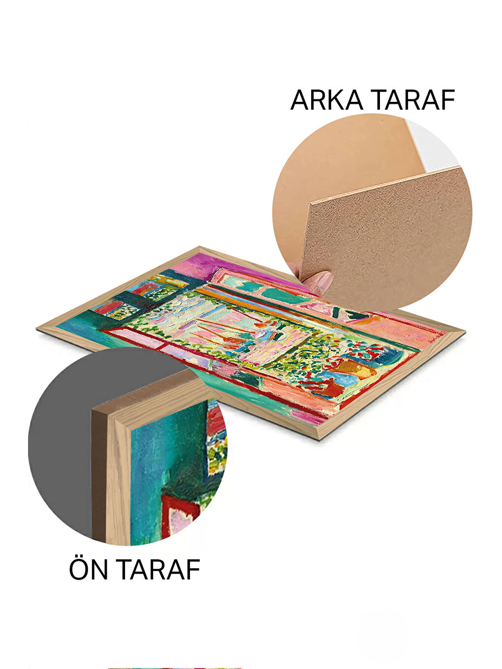 Beyaz 3 Parça Ahşap Çerçeve Görünümlü Mdf Tablo Seti - ERSYCRVSZ3SET14 - 33 x 48-1