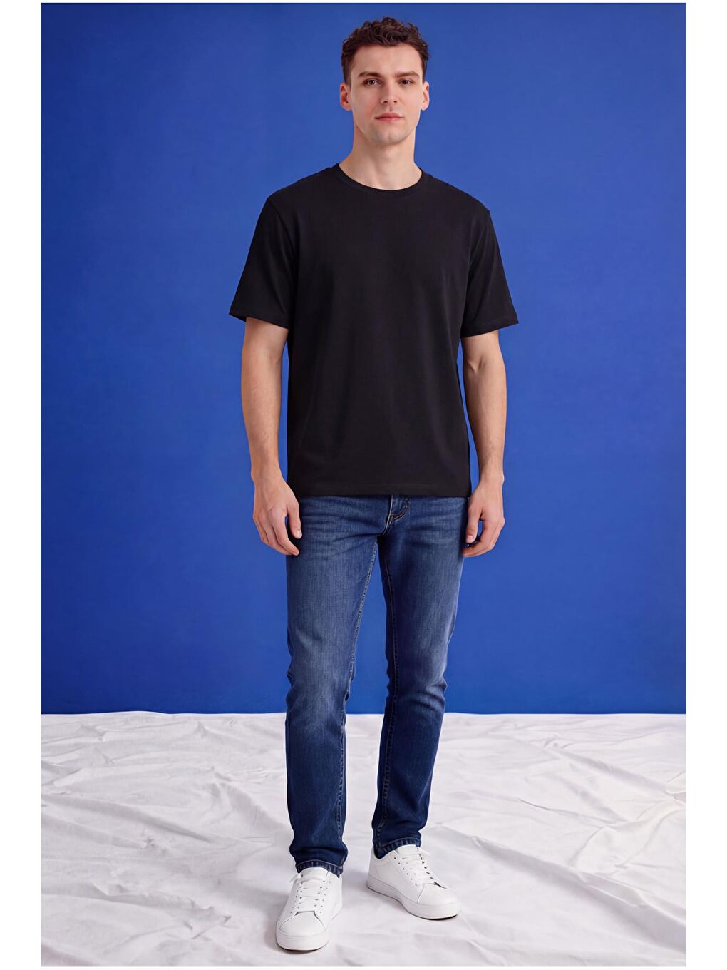 Siyah Erkek Oversize Tişört Nefes Alan Yumuşak Dokulu Terletmeyen Rahat Kalıp Basic-7