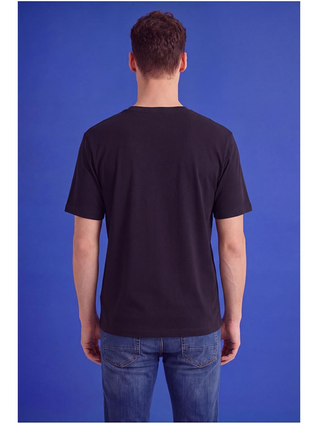 Siyah Erkek Oversize Tişört Nefes Alan Yumuşak Dokulu Terletmeyen Rahat Kalıp Basic-9