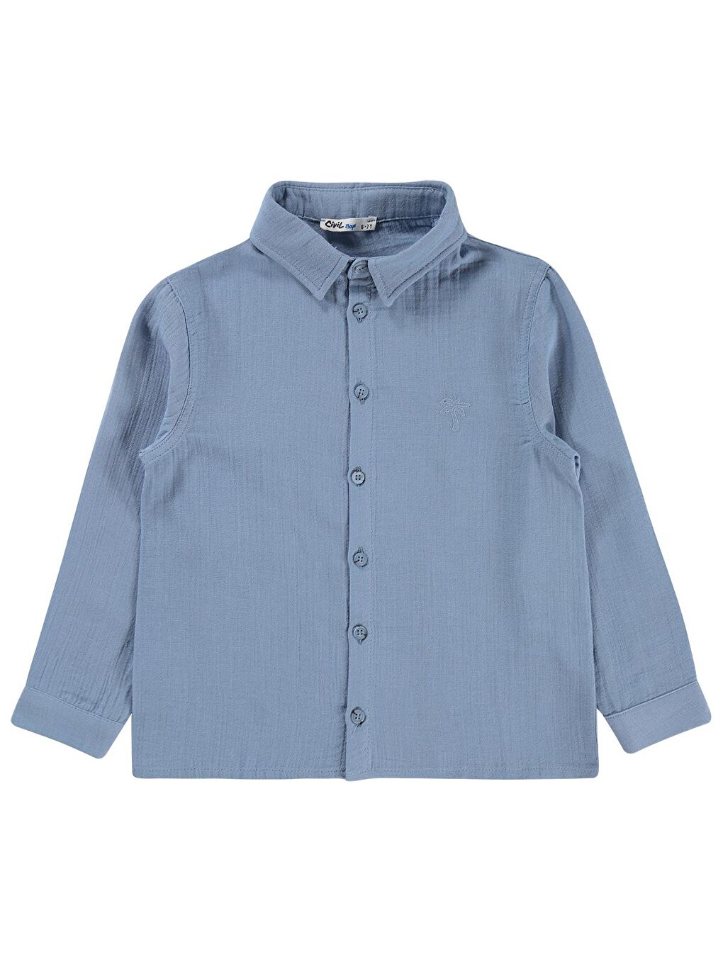 İndigo Boys Uzun Kol Basic 6-9 Yaş Gömlek - Mavi
