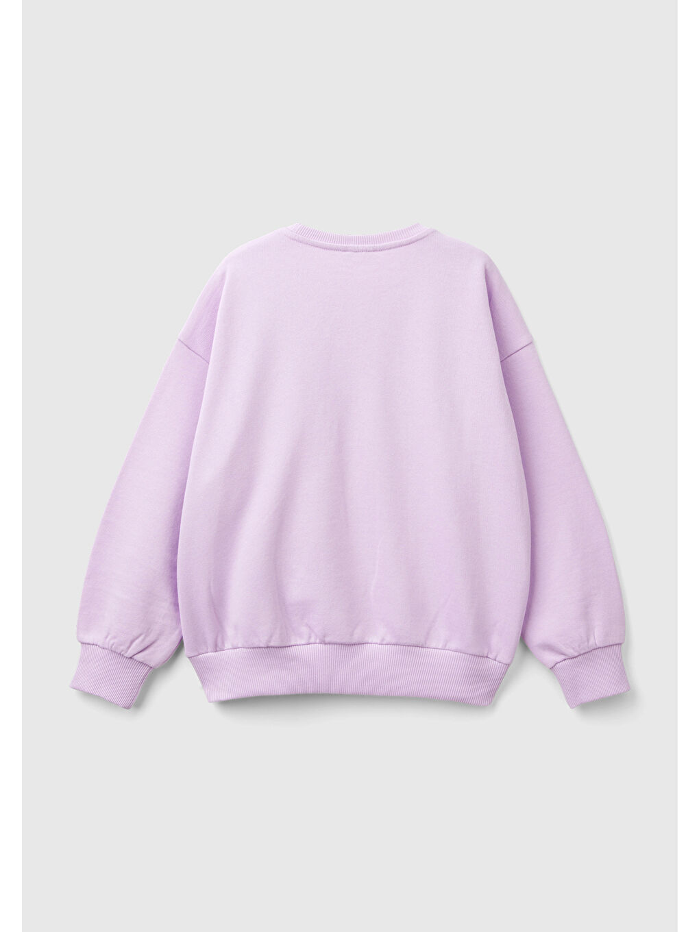 United Colors Of Benetton Kız Çocuk Lila Önü Pullu Baskı Detaylı Bisiklet Yaka Sweatshirt - 1