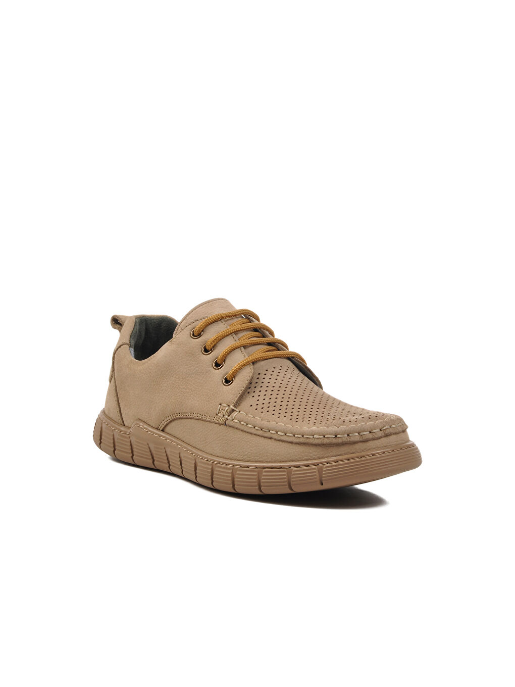 Bej Vizon Nubuk Hakiki Deri Erkek Casual Ayakkabı 995-1 M-2