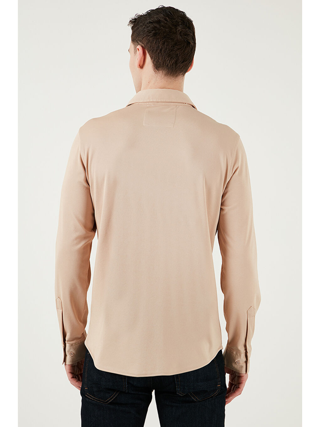 Bej Pamuklu Regular Fit Düz Yaka %100 Pamuk Gömlek CF25S119628-5