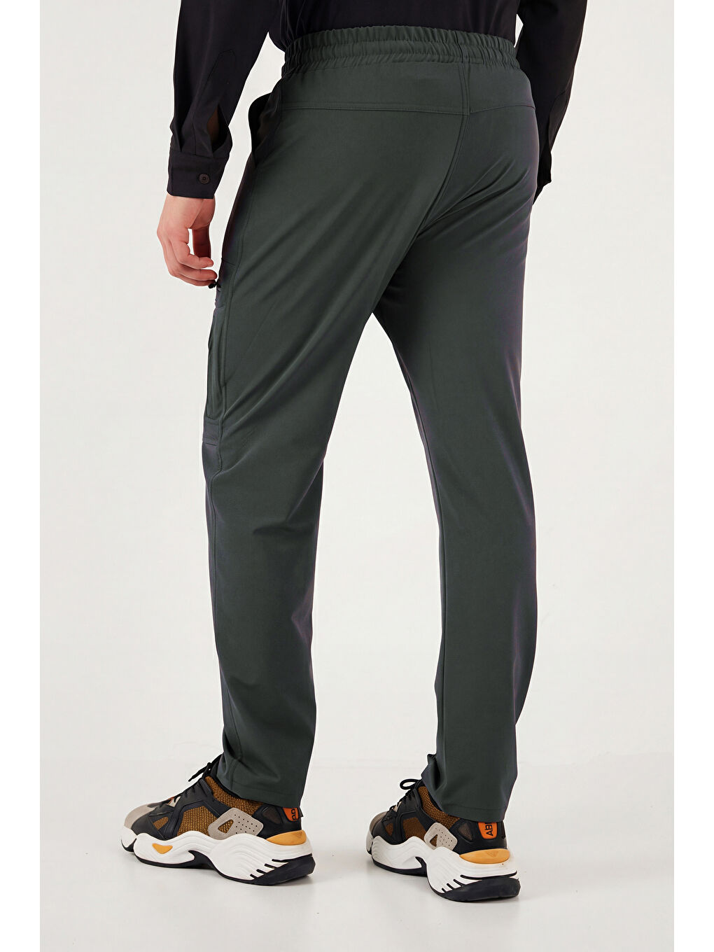 Gri Normal Kalıp Kargo Cepli Lastikli Bel Trekking ve Kurye 2'li Paket Pantolon 693710S2-5