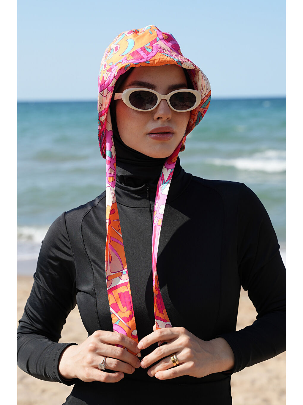 Turuncu Remsa Bağlamalı Bucket Şapka RŞBUC-02 Festival-3