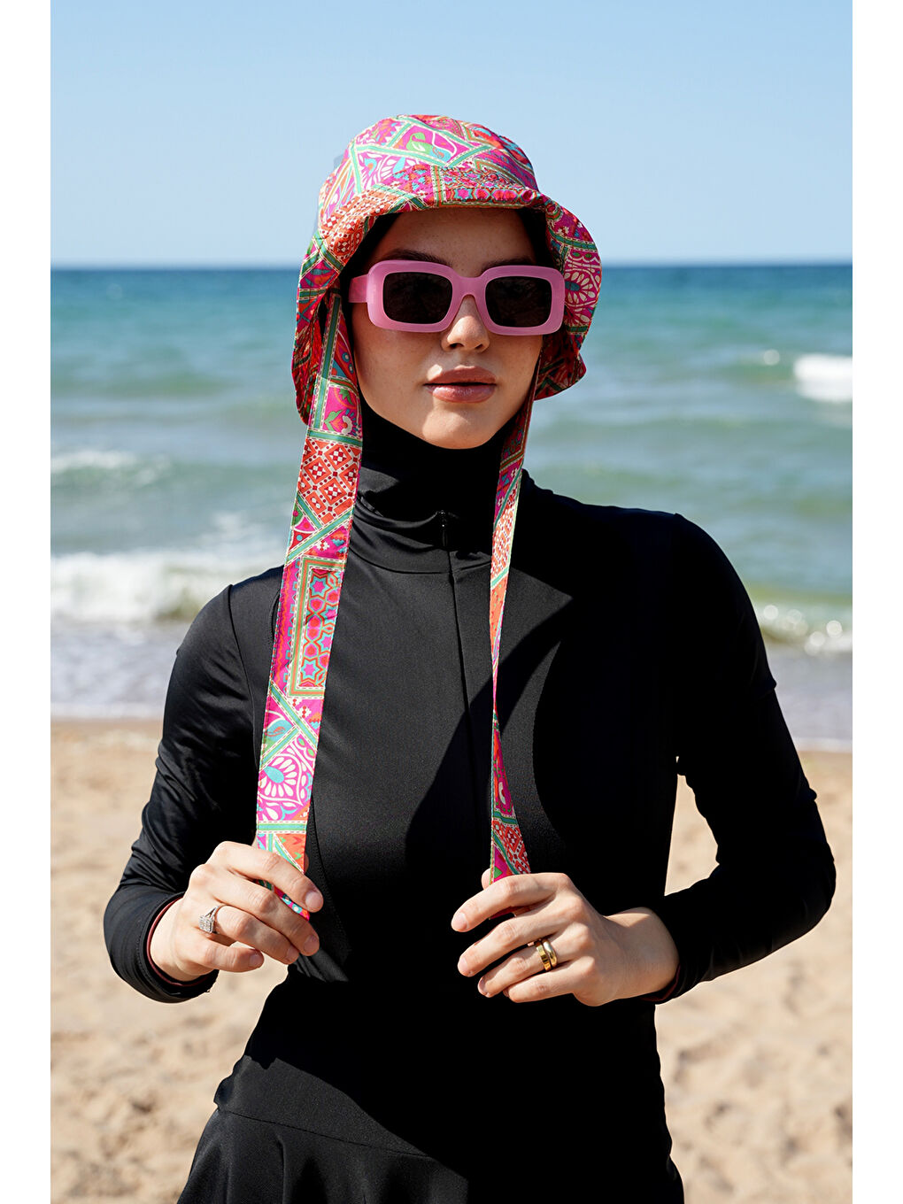 Fuşya Remsa Bağlamalı Bucket Şapka RŞBUC-02 Arzu-1