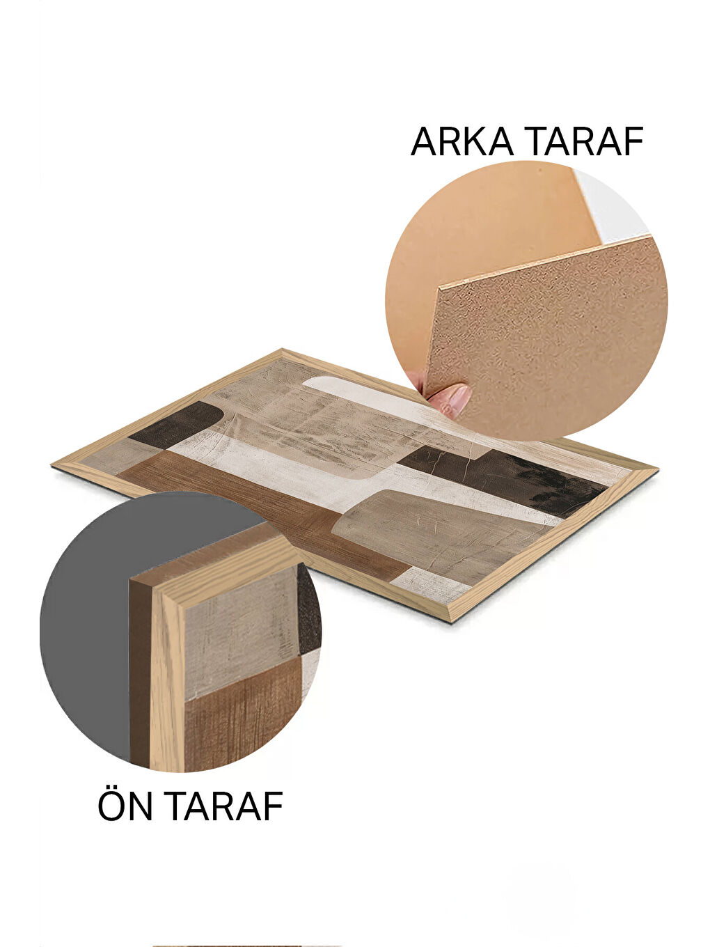 Beyaz 3 Parça Ahşap Çerçeve Görünümlü Mdf Tablo Seti - ERSYCRVSZ3SET12 - 33 x 48-1