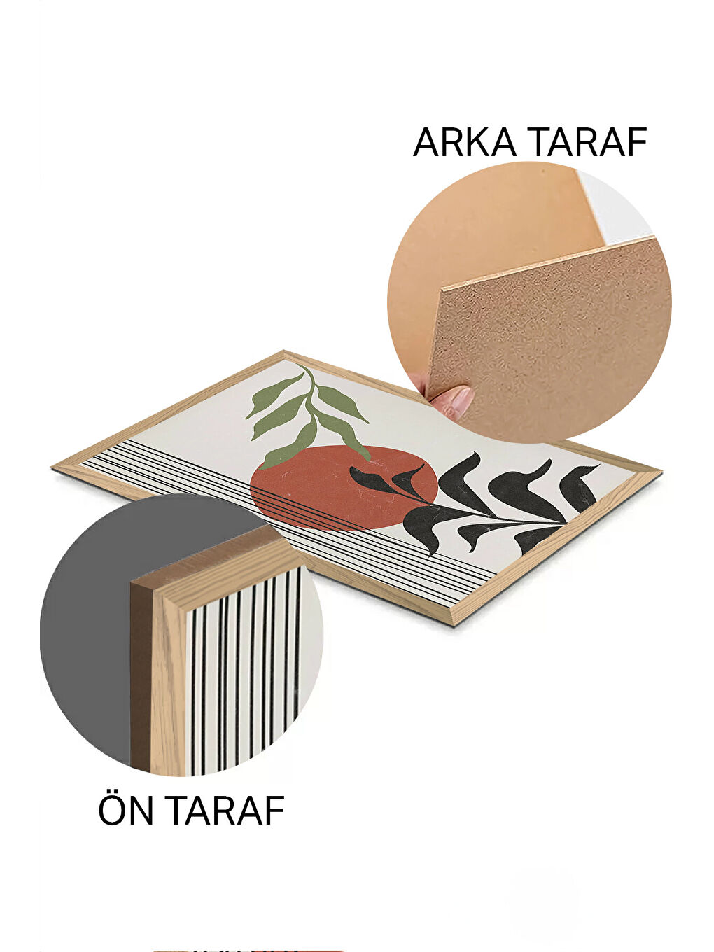 Beyaz 3 Parça Ahşap Çerçeve Görünümlü Mdf Tablo Seti - ERSYCRVSZ3SET22 - 20 x 30-1