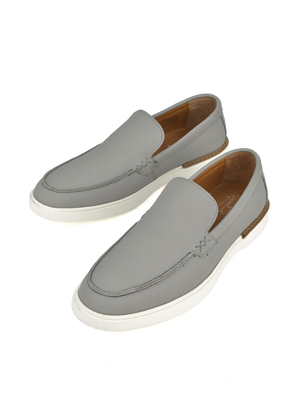 Erkek Hakiki Deri Ayakkabı 1511007ZB04 Gri-4