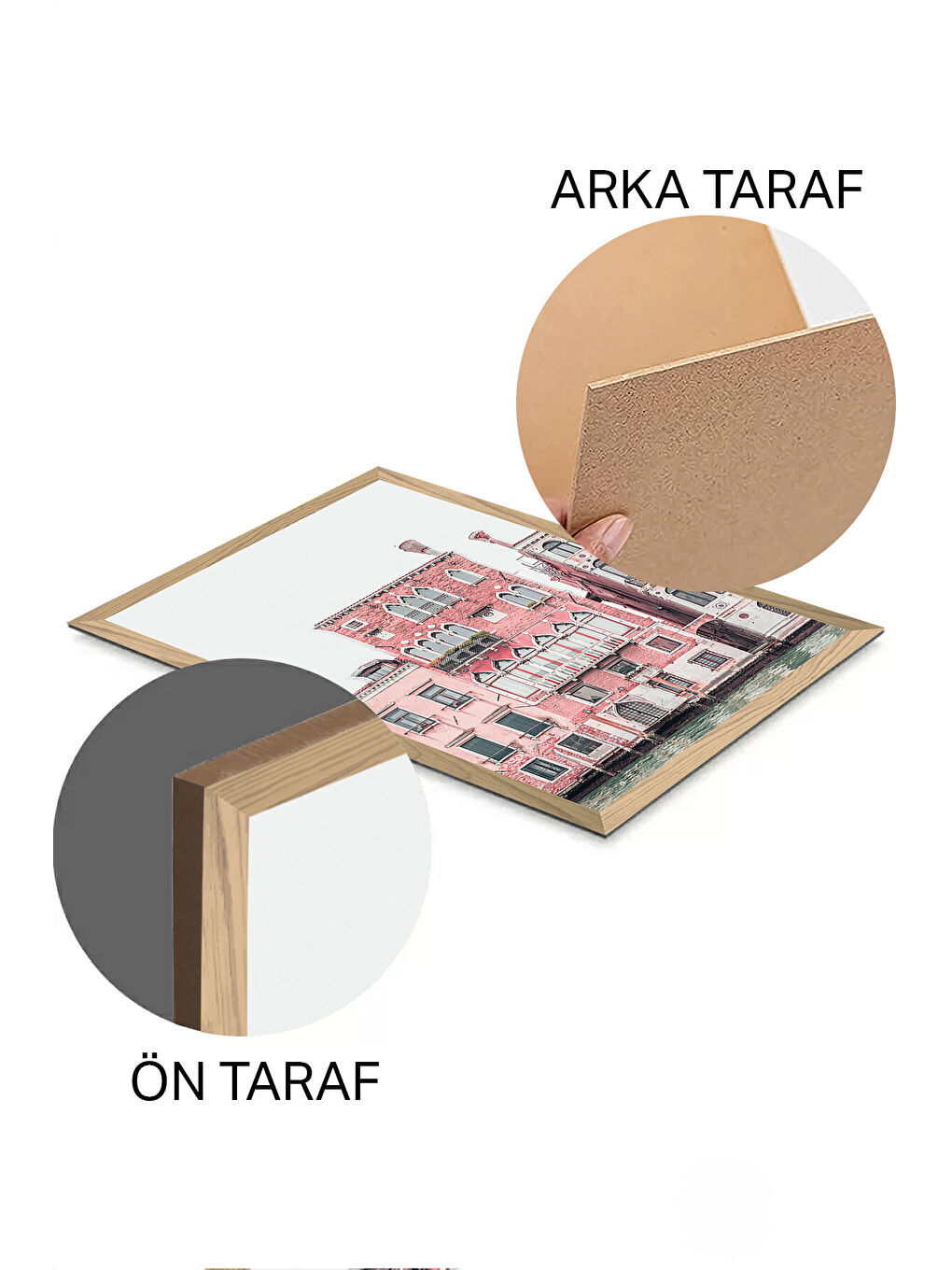 Beyaz 3 Parça Ahşap Çerçeve Görünümlü Mdf Tablo Seti - ERSYCRVSZ3SET3 - 33 x 48-1