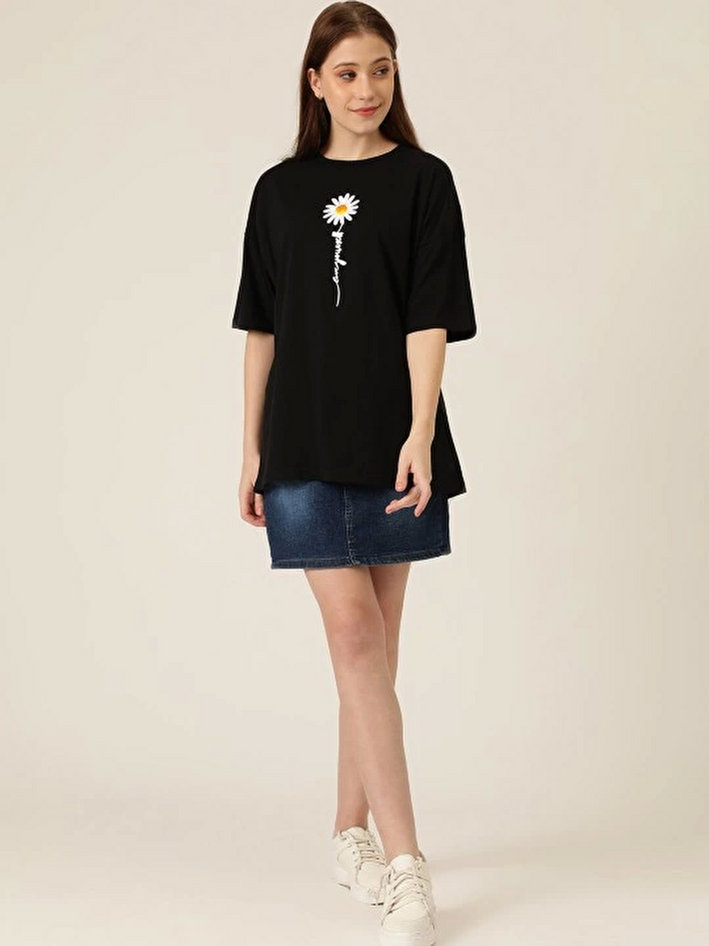 Baskılı T-shirt - Siyah-3