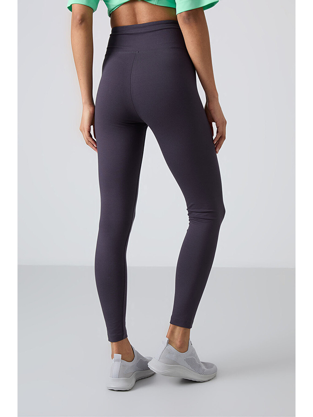 Antrasit Yüksek Bel Toparlayıcı Slim Fit Dar Paça Kadın Tayt - 94011-4