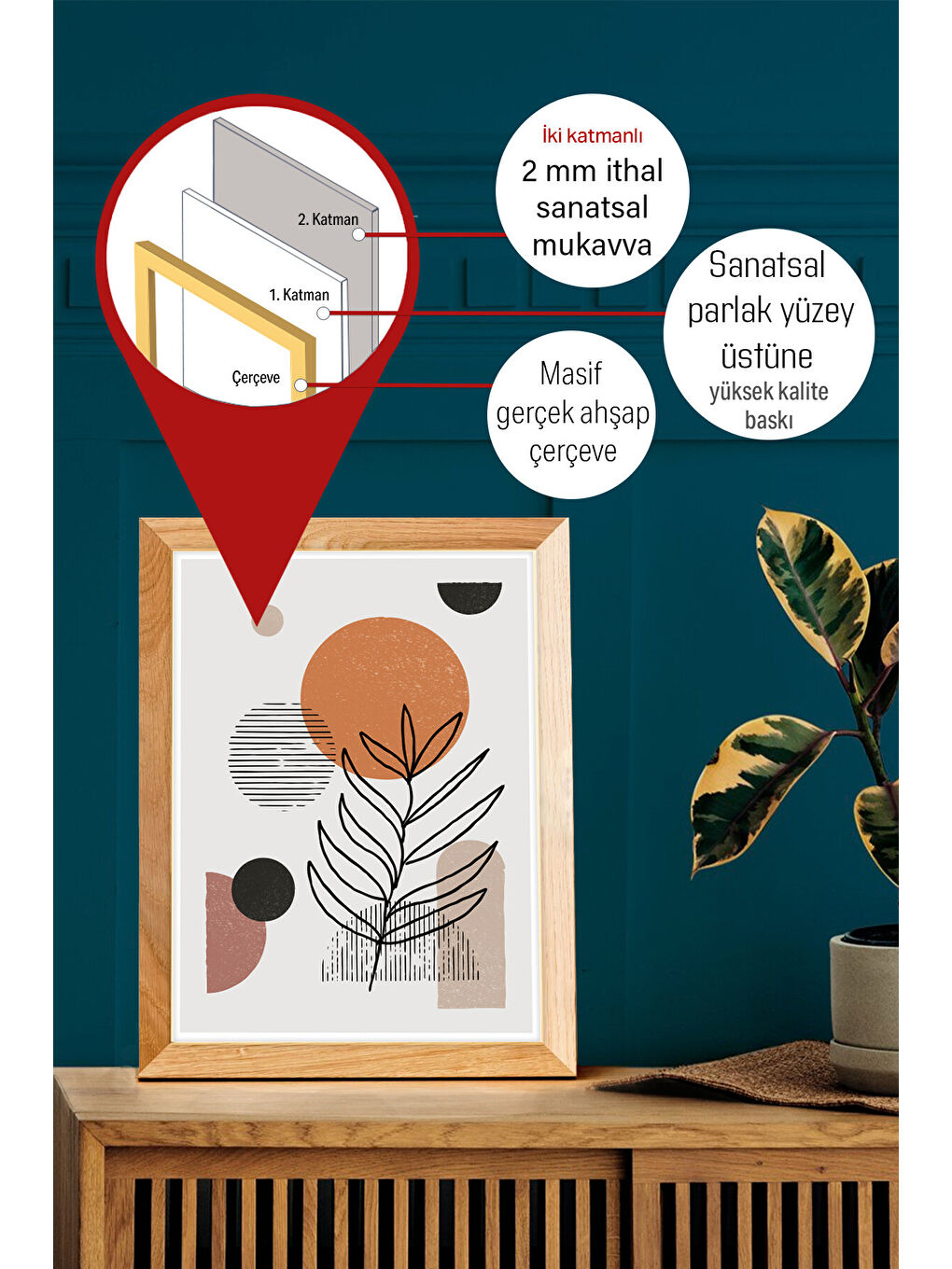 Beyaz Gerçek Ahşap Çerçeveli 3 Parça 3D Poster Tablo Seti - 3DARTSOHOSET110-2030-1