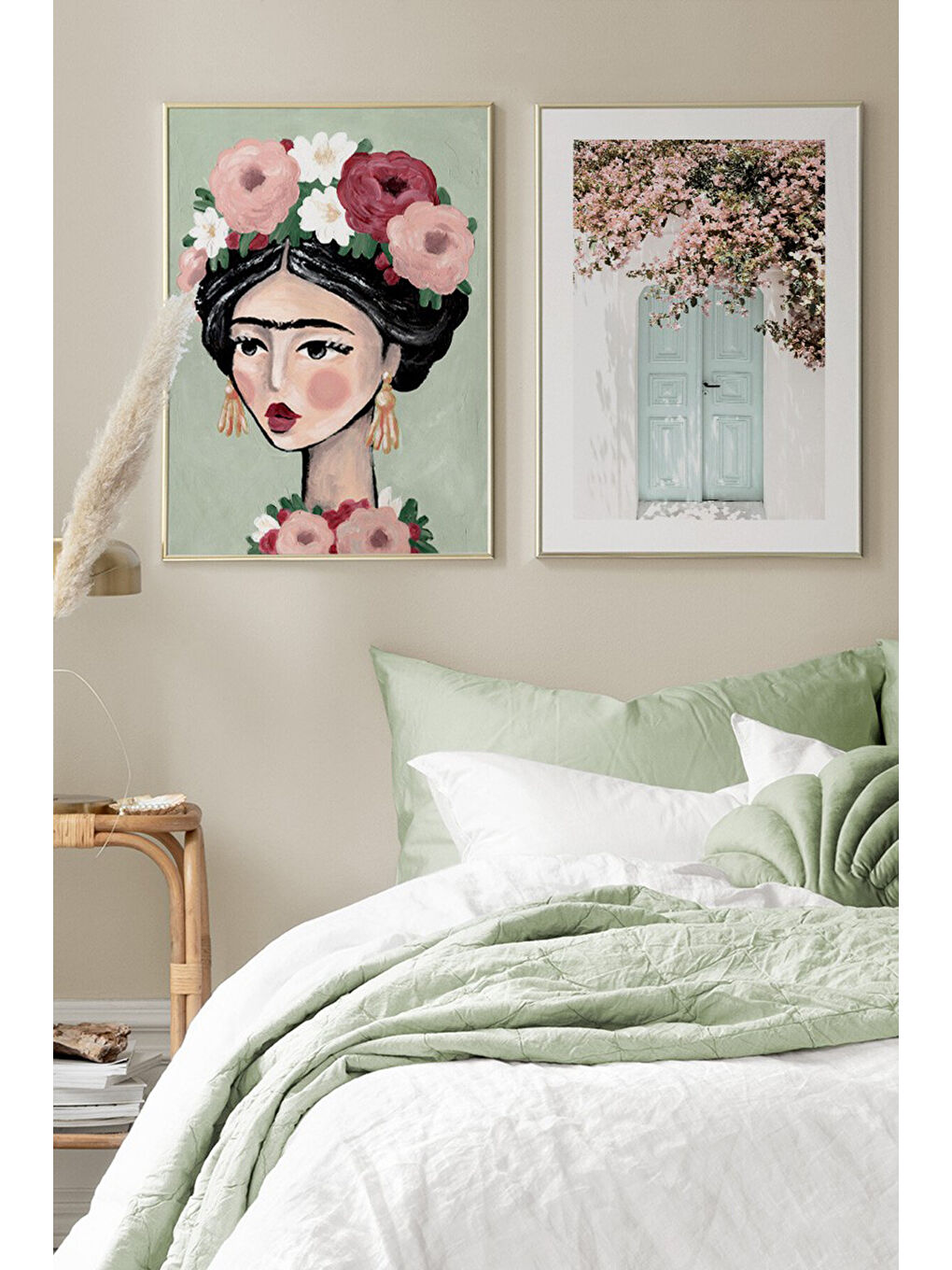 Beyaz 2 Parça Ahşap Çerçeve Görünümlü Mdf Tablo Seti 20x30 Cm - Model 10 - ERSY2MDFMODEL10-2030