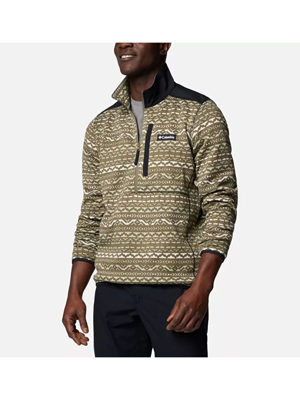 Columbia Yeşil II Printed Half Zip Pullover Erkek Yarın Fermuar Triko Polar AO5809 - 2